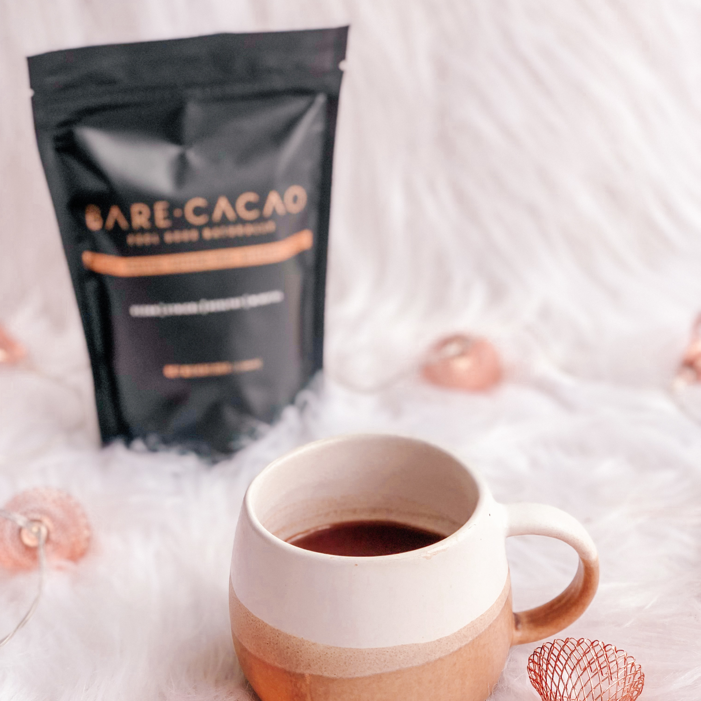 Bare Cacao Starter kit with 1 cup cafetiere, in luxury black gift box