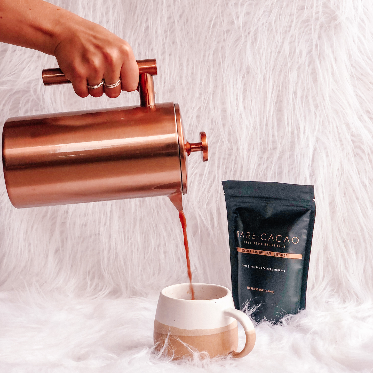 Bare cacao coffee alternative, organic, caffeine free, cacao
