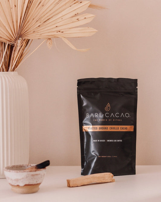 Bare Cacao & Palo Santo Wood - Coffee alternative 225g & one Palo santo wood stick