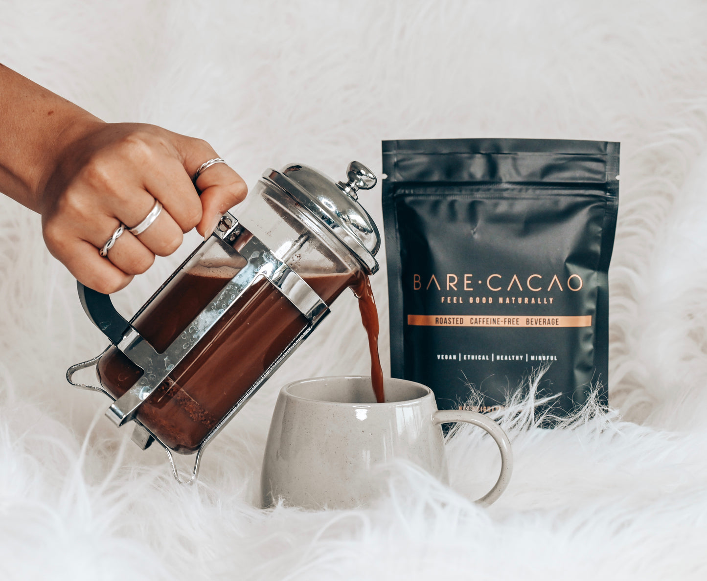 Bare Cacao Starter kit with 1 cup cafetiere.
